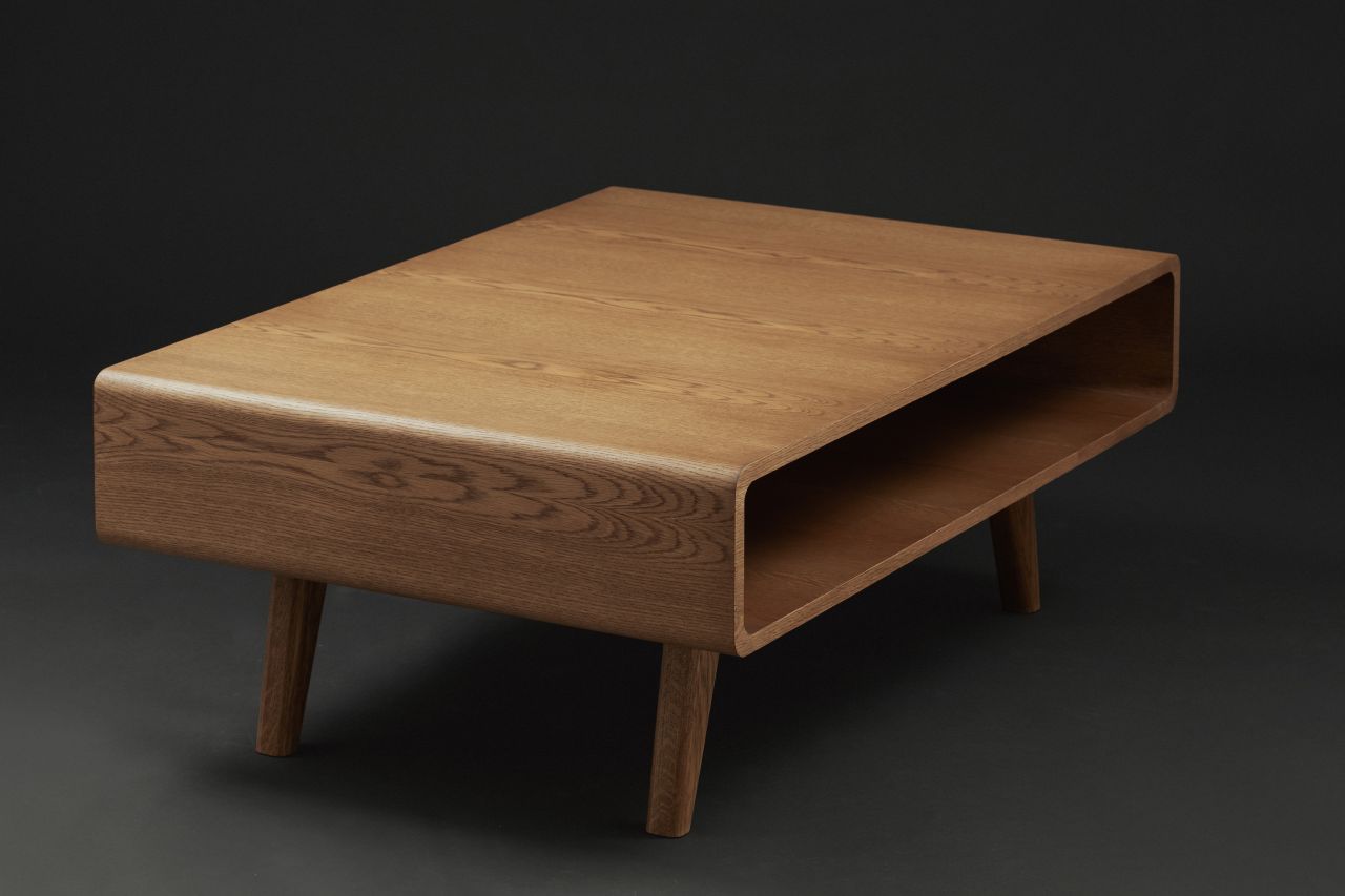 ειδική κατασκευή coffee table από ξύλο δρυ και καπλαμά